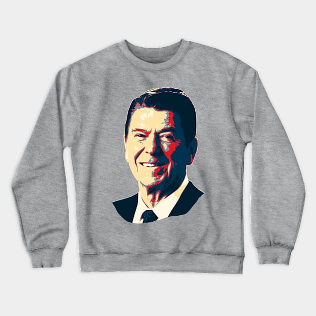 Ronald Reagan Smile Pop Art Crewneck Sweatshirt by Nerd_art